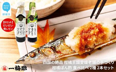 四国の絶品 柑橘王国愛媛 老舗の手づくり 柑橘ぽん酢 食べ比べ 2種 200ml×2本 Bセット(だいだい・青レモン) [昭和23年創業 一梅酢] 国産 人気
