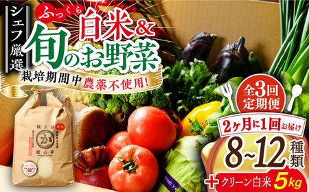 [全3回][2ヶ月に1回]旬野菜定期便(野菜・白米 5kg)/ヒロファミリーフーズ[AGBX040]お米定期便お米定期便お米定期便お米定期便