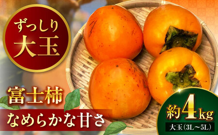 [先行予約]富士柿 4kg 愛媛県大洲市/有限会社西山青果 柿 かき 果物 ギフト フルーツ たねなし[AGAR015]