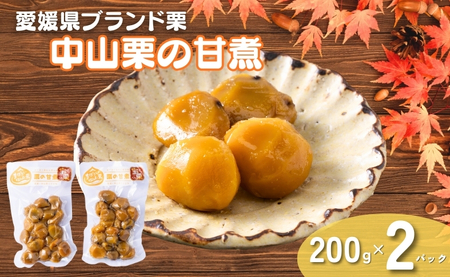 中山栗 栗の甘煮 200g×2パック セット 真空包装 ゆうパケット便 栗 愛媛 数量限定 お正月 年越し 迎春 お年賀 手作り 年末 年始 きんとん 伊予市|B04