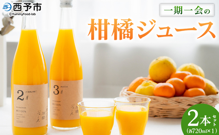 [一期一会の柑橘ジュース 720ml×2本セット] 果汁100% ストレート 柑橘 果物 みかん 蜜柑 ミカン フルーツ 組み合わせ ブレンド 旬 詰め合わせ 詰合せ 国産 無茶々園 特産品 愛媛県 西予市 [常温]『1か月以内に順次出荷予定』AMC0036