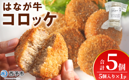 [はなが牛コロッケ 計5個] 5個入り オリジナル おつまみ お肉 牛肉 はなが牛 国産 ころっけ 肉加工品 冷凍食品 牛肉コロッケ 揚げ物 惣菜 お弁当 おかず 晩御飯 夕食 特産品 ゆうぼく 愛媛県 西予市 [冷凍]『1か月以内に順次出荷』