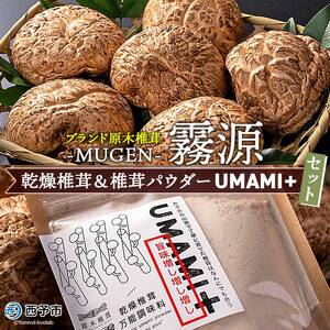 ブランド原木椎茸「霧源(MUgEN)」乾燥椎茸&椎茸パウダー UMAMI+(うまみぷらす)セット