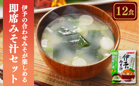 愛媛・伊予の合わせみそが楽しめる即席みそ汁セット (12食入り)