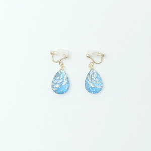 IKAZAKI WASHI JEWERLY しずくイヤリング「ブルー」花柄|イヤリング イヤリング イヤリング イヤリング イヤリング