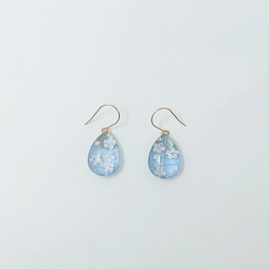 IKAZAKI WASHI JEWERLY しずくピアス「ライトブルー」桜柄|ピアス ピアス ピアス ピアス ピアス