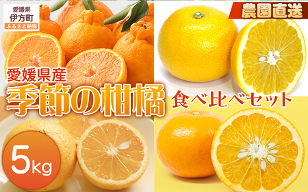 [栽培期間中農薬不使用][先行受付][農家厳選]木野本農園 季節の柑橘食べ比べセット 5kg (2025年11月頃より順次発送)