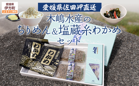 [愛媛県・佐田岬直送]木嶋水産のちりめん、塩蔵糸わかめのセット