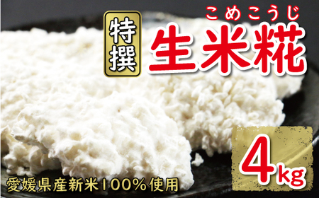 特撰 生米糀 4kg 20000円 小分け 米糀 米こうじ 麹 生麹 こうじ 無肥料 米麹 新米 酵素 国産 南予 産地直送 産直 腸活 甘酒 塩糀 甘糀 あまざけ 塩