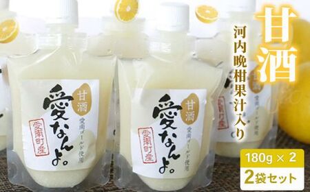 愛南ゴールド入り甘酒(170ml×2本) 5000円 甘酒 お試し あまざけ あま酒 愛南ゴールド 河内晩柑 米 パウチ 170ml 持ち運び 片手 手軽 夏バテ 冷え 冷え性 栄養 栄養補給 発酵食品 健康 アミノ酸 ビタミン 美容 美容効果 おいしい 爽やか スッキリ すっきり プレゼント 贈答 贈答用 ダイエット 美肌 美髪 便秘 疲労 愛なんよ 無添加 愛南町青果市場