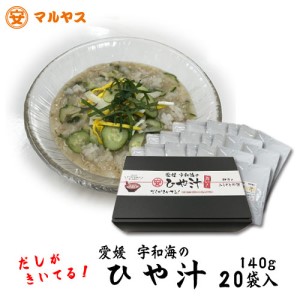 ひや汁 冷や汁 140g 20袋 出汁 ごま 味噌 郷土料理 ごはん 加工食品 惣菜 インスタント レトルト セット 詰め合わせ 愛媛 宇和海  麦味噌 鯵 化粧箱 入り