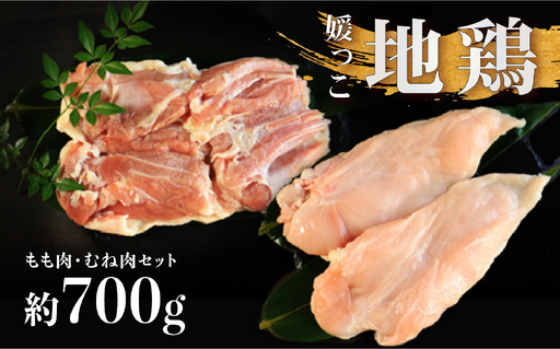 地鶏 愛媛 媛っこ地鶏 もも むね セット 約700g 鶏肉 鳥肉 肉 チキン むね肉 もも肉 焼肉 焼き鳥 BBQ 冷凍 国産 高級 タンパク質 低脂肪 糖質 唐揚げ チキン南蛮 サラダチキン スープ 出汁 ダイエット 愛南町 送料無料 ローカルスタンダード