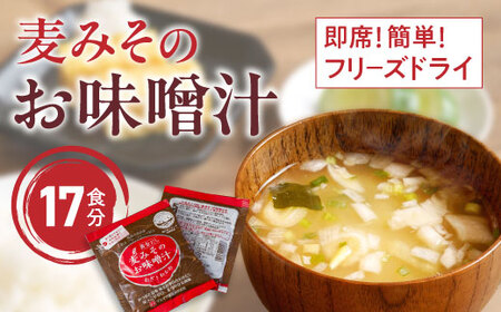 味噌汁 麦 みそ フリーズドライ インスタント 17食 鰹 かつお 昆布 合わせだし 甘口 まろやか ご当地 即席 みそ汁 マルマサ醤油 瀬戸内 ブランド ネギ わかめ 具 地場産 黄金だし 常温 保存 愛媛県 愛南町