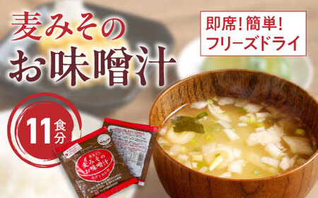 フリーズドライ 味噌 みそ 汁 11食分 麦 塩分 控えめ ヘルシー 食物繊維 たっぷり 鰹 昆布 出汁 だし 朝 ごはん 国産 老舗 加工 瀬戸内 ご当地 愛媛県 愛南町 マルマサ醤油