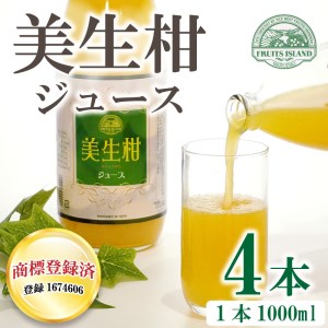 先行予約 美生柑 みしょうかん ジュース 1,000ml × 4本 美生柑 みしょうかん 柑橘 贈答 ギフト プレゼント 河内晩柑 ばんかん 柑橘 かんきつ 果汁 100% 愛媛 みかん オレンジ 蜜柑 ゼリー 寒天 母の日 敬老の日 お歳暮 お中元 国産 愛南 発送2024年4月下旬?