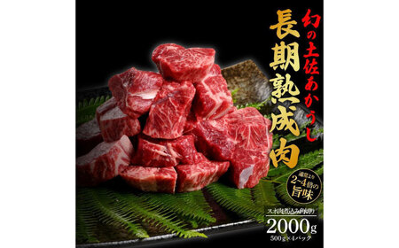 エイジング工法　熟成肉　土佐あかうし　特選スネ肉　煮込み用角切り　約2kg　冷凍（約500ｇ×4）