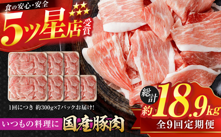 【9回定期便】国産 豚肉 切り落とし 総計約18.9kg / 豚肉切り落とし 豚肉切り落とし 豚肉切り落とし 豚肉切り落とし [ATAP111]