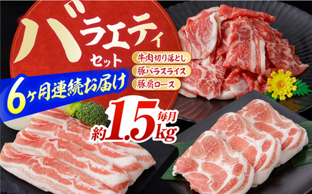 [6回定期便]お肉の定期便 バラエティセット 総計約9kg / 豚肉 豚肉 豚肉 豚肉 豚肉 [ATAP116]