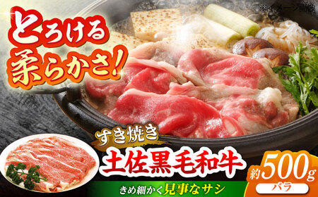 土佐黒毛和牛 バラ すき焼き 約500g / とろけるやわらかさ 和牛 高知県産 国産和牛 牛肉 黒毛和種 [(有)蔵多堂][ATAE009]