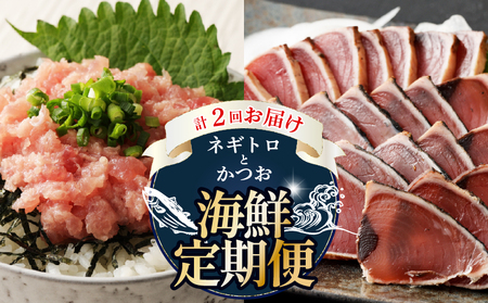 [全2回定期便] ネギトロとかつお 海鮮定期便 詰め合わせ定期便 かつお定期便 マグロ定期便