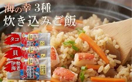 炊き込みご飯の素 3種 伊勢海老 タコ 貝 高知県 室戸市 海鮮 出汁 1合用 常温 レトルト 国産 魚介 加工品 時短調理 ご飯のお供 ギフト 人気