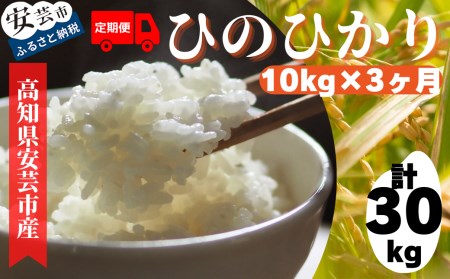 [令和6年産]安芸の豊かな自然の恵みを頂いて育ったお米「ひのひかり」定期便 10kg×3ヶ月