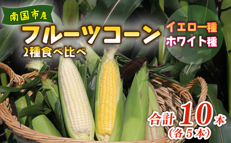 [先行予約]とうもろこし 2種食べ比べ 合計10本 (イエロー ホワイト) とうもろこし フルーツコーン
