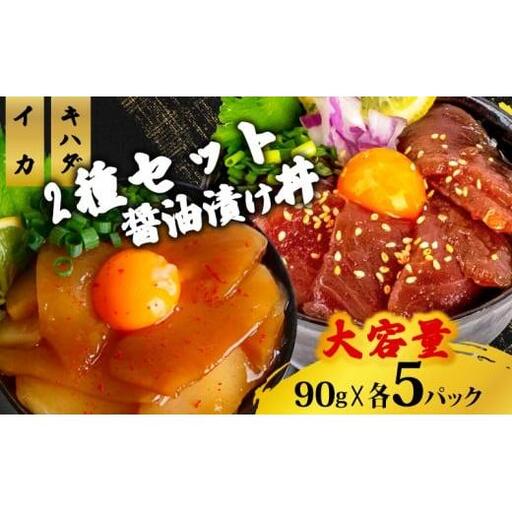 2種 醤油 漬け丼 90g×各5パック キハダマグロ イカ まぐろ