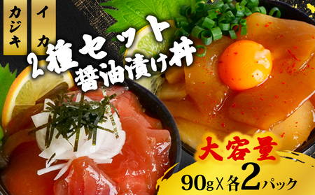 漬け丼2種 食べ比べ 90g×各2パック カジキ イカ 海鮮丼 海鮮丼 海鮮丼 海鮮丼 海鮮丼