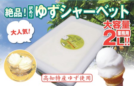 アイスクリーム 業務用 2L 高知県産 柚子 シャーベット ゆず ご当地アイス あっさり 爽やか 須崎市