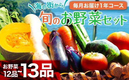 定期便 野菜 12回 12〜13品 セット 1年間 旬 詰め合わせ お楽しみ お届け 新鮮 産地直送 高知 須崎 トマト 人参 タマネギ ブロッコリー ほうれん草 白菜 キャベツ レタス 大根 サツマイモ オクラ ししとう にんにく なす キャベツ 里芋 サツマイモ