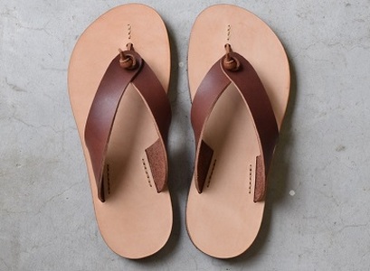 本格牛革 サンダル [茶/22.0cm-27.5cm] サンダル