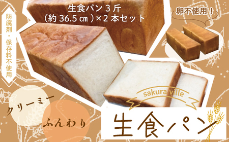 sakura ville特製 四万十の生食パン2本セット