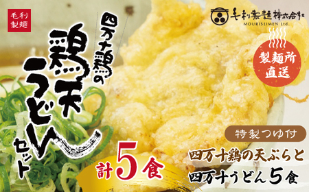 四万十うどんと四万十鶏の天ぷら5食セット