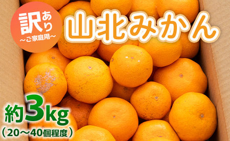 訳あり 山北みかん ご家庭用 3kg 約20〜40個入り - 果物 フルーツ 柑橘類 温州みかん ミカン 蜜柑 訳アリ わけあり 生産者応援 甘い おいしい 美味しい 山北みらい 高知県 香南市 みかん yk-0027