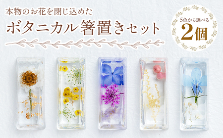 本物のお花を閉じ込めた ボタニカル 箸置き 2個セット - 雑貨 花 ドライフラワー 押し花 おしゃれ 可愛い 記念日 誕生日 母の日 プレゼント 贈り物 ギフト LIME 高知県 香南市 lm-0003