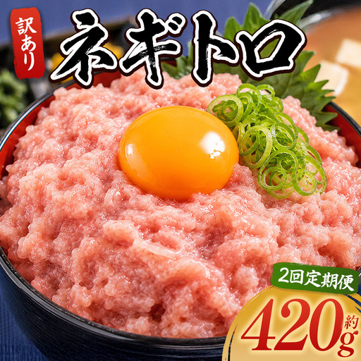 [ねぎとろ]大熊 ねぎとろ 840g [各420g×2回定期便] Wda-0014
