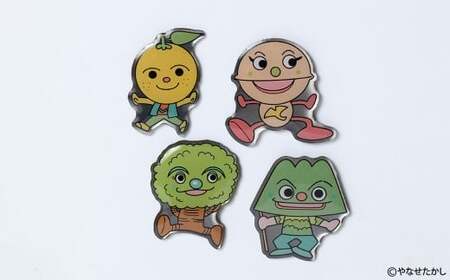 香美市イメージキャラクターピンバッジ(物部町4種セット) ピンバッジ バッジ やなせたかし やなせたかし先生デザイン 香美市限定 ふるさと納税限定 高知県 香美市