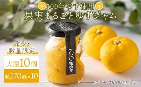 果実まるごとゆずジャム 大瓶10本セット 約170ml×10(大瓶タイプ)国産 東洋町産 ゆず ユズ 柑橘 果物 フルーツ フルーツジャム コンフィチュール 甘い ジューシー 果肉 高知県 四国 お取り寄せ 家庭用 自宅用 送料無料 S007 [株式会社森海家]