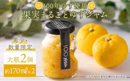 果実まるごとゆずジャム 大瓶2本セット 約170ml×2(大瓶タイプ)国産 東洋町産 ゆず ユズ 柑橘 果物 フルーツ フルーツジャム コンフィチュール 甘い 酸味 ジューシー 果肉 高知県 四国 お取り寄せ 家庭用 自宅用 送料無料 S004 [S-14] [株式会社森海家]