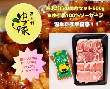 112003 厳選部位の焼肉セット500g+ソーセージ5本入り