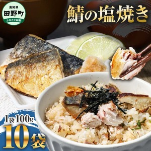 ～四国一小さなまち～ 焼き塩鯖 10袋 1袋約100g さば サバ 焼魚 焼き魚 レンジ 魚 魚介類 海鮮 国産 簡単 時短 おかず おつまみ 和食 惣菜 食品 お取り寄せ ごはんのお供 お酒のあて