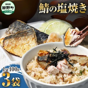 〜四国一小さなまち〜 焼き塩鯖 3袋 1袋約100g さば サバ 焼魚 焼き魚 レンジ 魚 魚介類 海鮮 国産 簡単 時短 おかず おつまみ 和食 惣菜 食品 お取り寄せ ごはんのお供 お酒のあて
