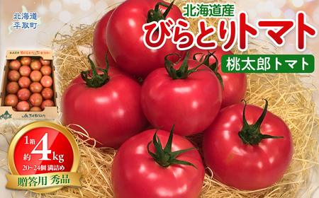 [贈答用]びらとりトマト(桃太郎トマト)秀品 1箱 約4kg(20〜24個 満詰め)