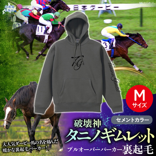 [破壊神タニノギムレット](セメントカラー)プルオーバーパーカー裏起毛 選べる4サイズ[М] BRTV105-2