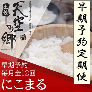 [新米定期便]令和7年産土佐天空の郷 にこまる 5kg 毎月お届け全12回 2010年・2016年 お米日本一コンテスト inしずおか 特別最高金賞受賞の棚田米