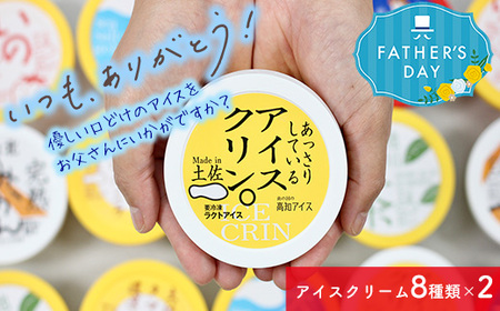 [父の日にお届け]高知アイスの「アイスクリーム」 16個セット(8種類×2個)