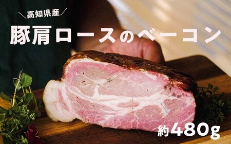 高知県産 ゆず豚or栗豚のベーコン(約480g)無添加 ブロック 高級 燻しベーコン 熟成 おつまみ 冷凍 ブランド 豚肉