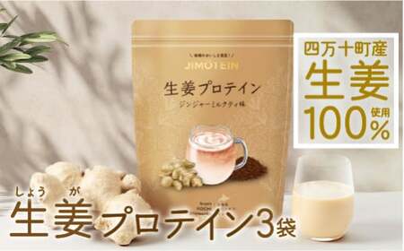四万十町産生姜をたっぷり使用！クラファン291%達成の生姜プロテイン3袋　／Org-A06  しょうが しょうがプロテイン 加工食品 プロテイン 健康食品 美容 ダイエット体づくり 筋トレ