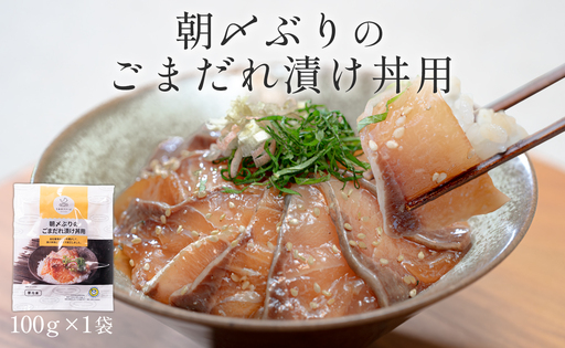 朝〆ぶり ごまだれ漬け丼用 100g×1袋 養殖 ブリ 鰤 海鮮 小分け 冷凍 簡単調理 新鮮 海鮮丼 家庭用 晩酌 高知県産 産地直送 おすすめ 人気 贈答 配達日指定可 高知県 大月町 うみのファーム
